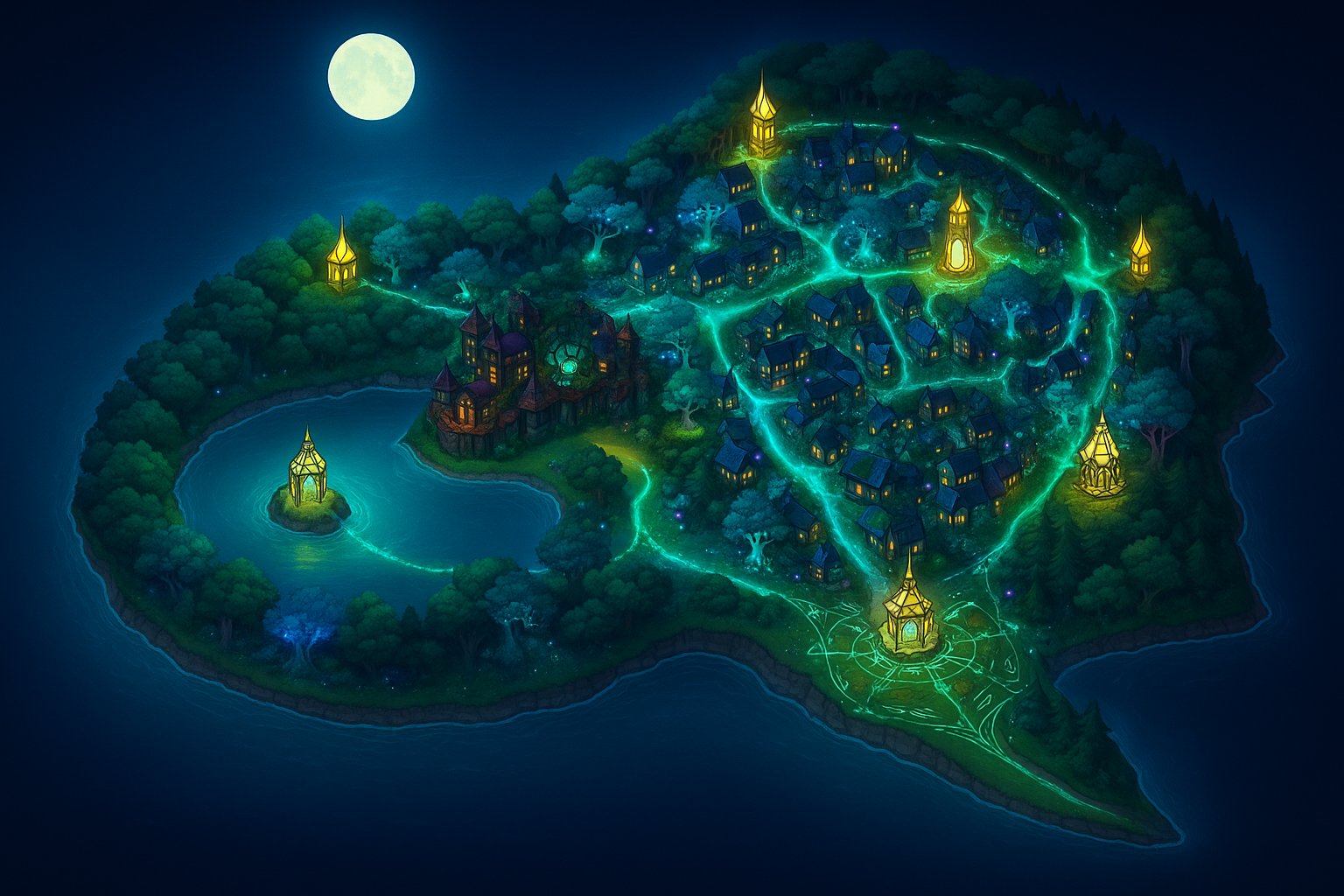 Map of the Pocket Realm of Fae queen Freyja